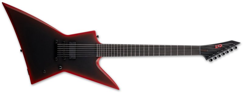 ESP - EXL-7 Baritone Black Metal 7-String Electric Guitar, Black Red Burst Satin #LEXL7BBKMIIBLKREDBS