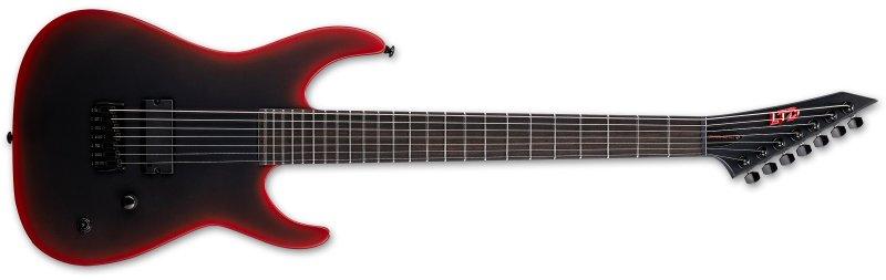 ESP - M-7HT Baritone Black Metal 7-String Electric Guitar, Black Red Burst Satin #LM7BHTBKMIIBLKREDBS