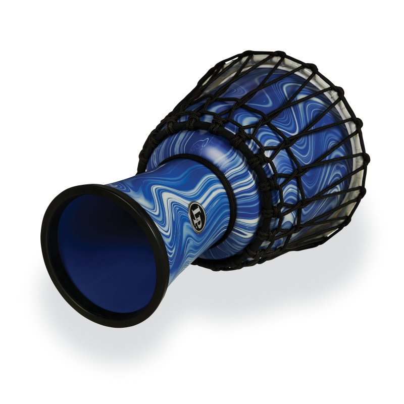 Latin Percussion - World 7" Rope Circle Djembe, Blue Marble #LP1607BM