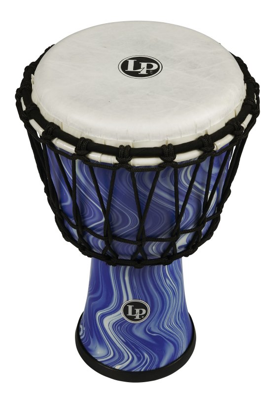 Latin Percussion - World 7" Rope Circle Djembe, Blue Marble #LP1607BM