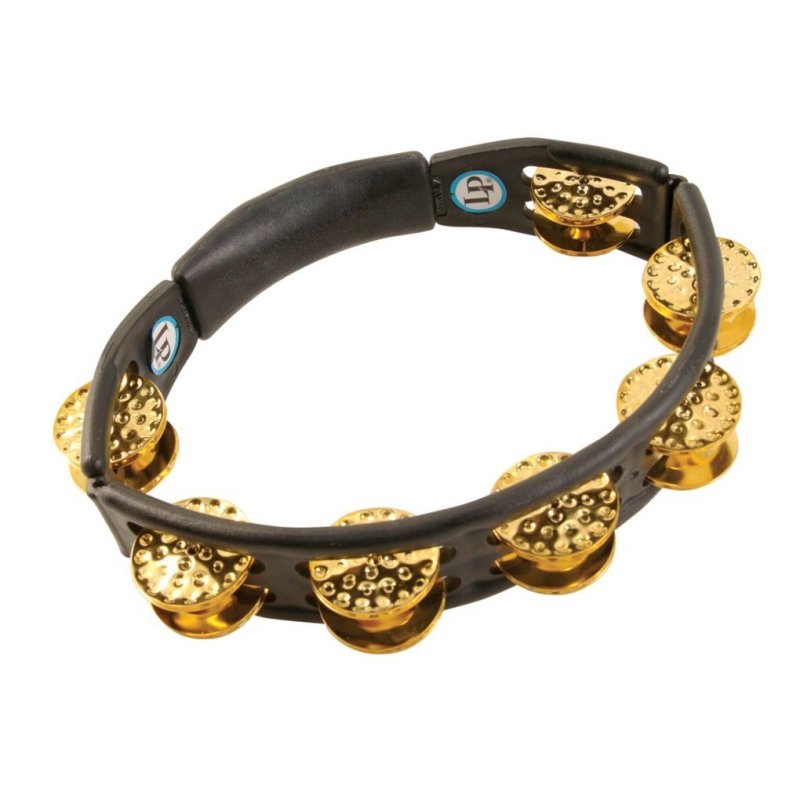 Latin Percussion - Cyclops, Dimpled Brass Jingles, Black, Hand Held Tambourine #LP174