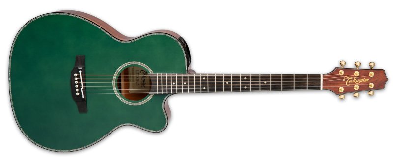 Takamine - Limited Edition 6 String Acoustic Electric Guitar with Semi-Hard Gigbag, Green #LTD2025
