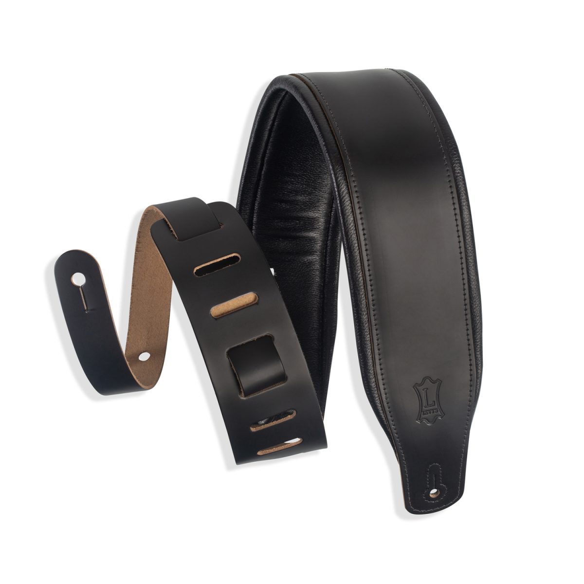 Levy's - Classics Series - Favorite Padded Black Leather - Black 3 – M26PDBLK