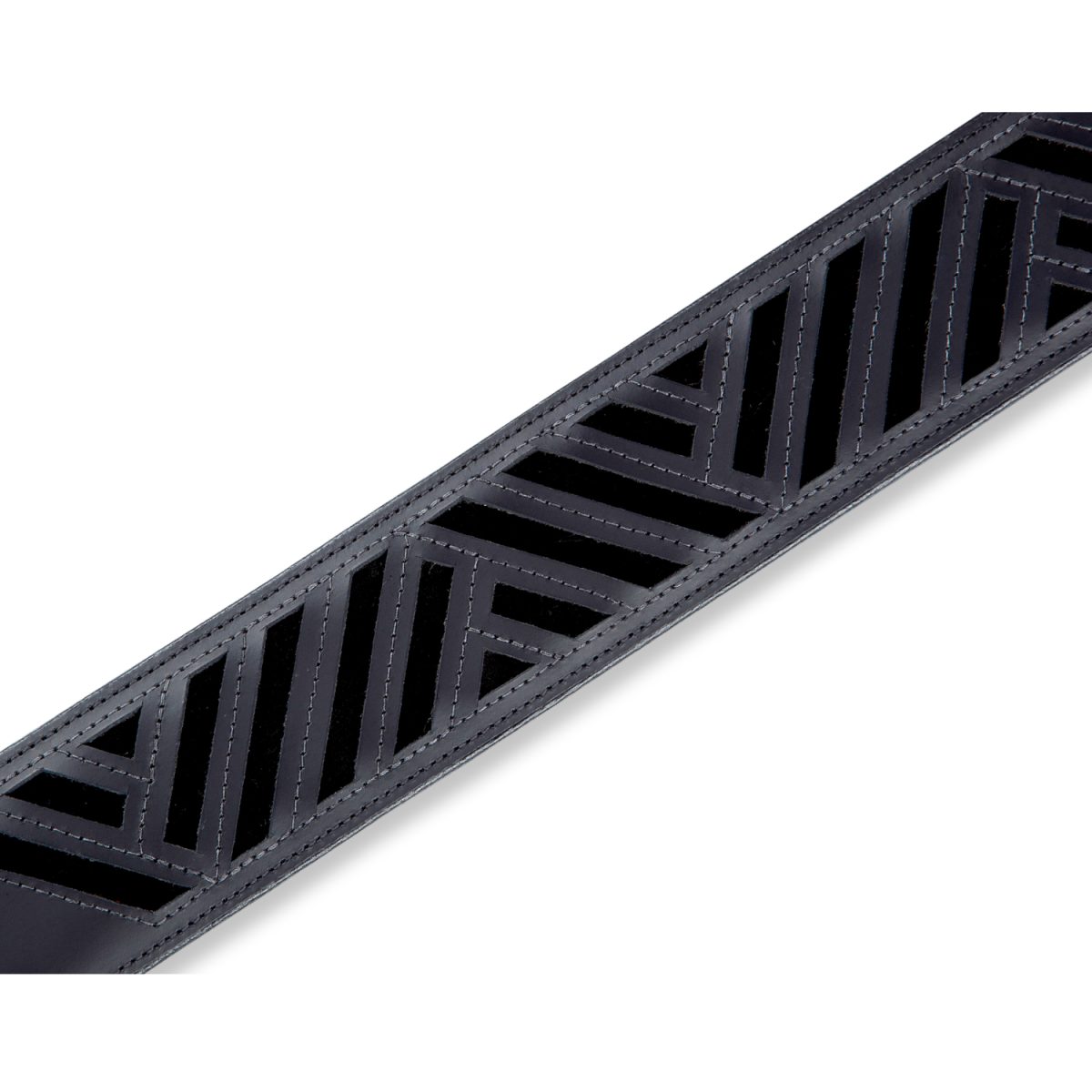 Levy's Deluxe Series Diamond Cut Out Guitar Strap – Black - MC317DCOBLK-front2