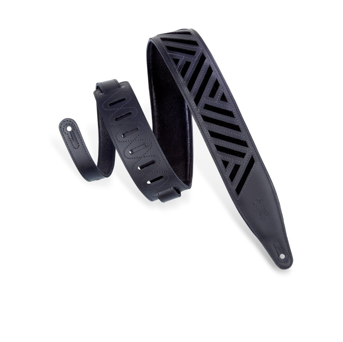 Levy's Deluxe Series Diamond Cut Out Guitar Strap – Black - MC317DCOBLK