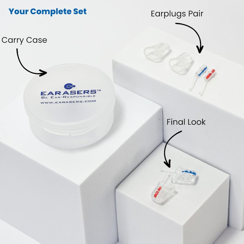 Earasers - Musicians Earplugs, Large (-19 dB Peak, NRR-5 | SNR-14) #M1-L