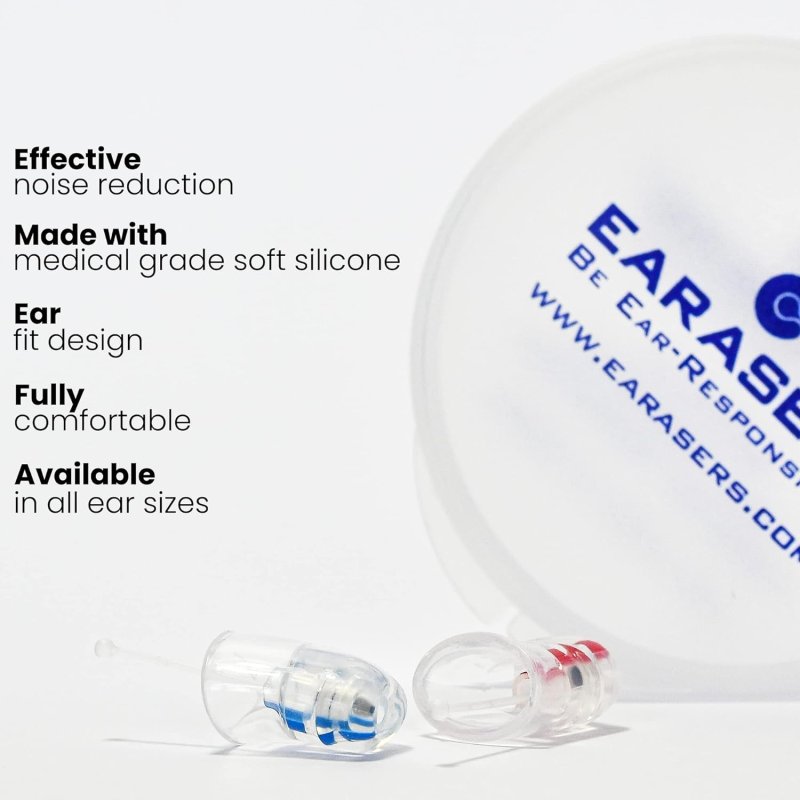 Earasers - Musicians Earplugs, Large (-19 dB Peak, NRR-5 | SNR-14) #M1-L