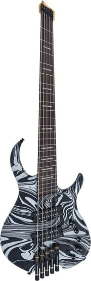 Sire - M6 Headless 5-String Bass Guitar with Marcus Heritage-3 Preamp and Gig Bag, Black swirl #M6-HDL-5-BKSWIRL