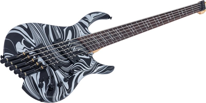 Sire - M6 Headless 5-String Bass Guitar with Marcus Heritage-3 Preamp and Gig Bag, Black swirl #M6-HDL-5-BKSWIRL