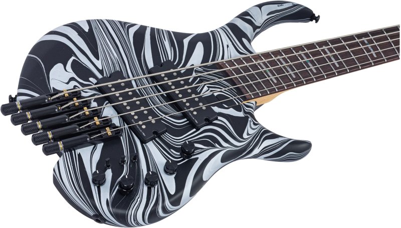 Sire - M6 Headless 5-String Bass Guitar with Marcus Heritage-3 Preamp and Gig Bag, Black swirl #M6-HDL-5-BKSWIRL