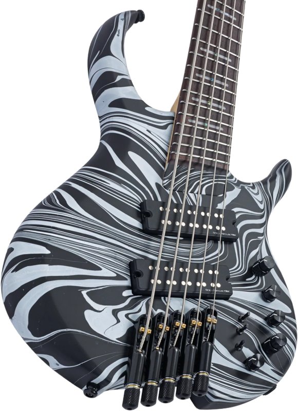 Sire - M6 Headless 5-String Bass Guitar with Marcus Heritage-3 Preamp and Gig Bag, Black swirl #M6-HDL-5-BKSWIRL