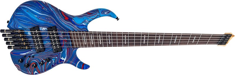 Sire - M6 Headless 5-String Bass Guitar with Marcus Heritage-3 Preamp and Gig Bag, Blue swirl #M6-HDL-5-BLUESWIRL