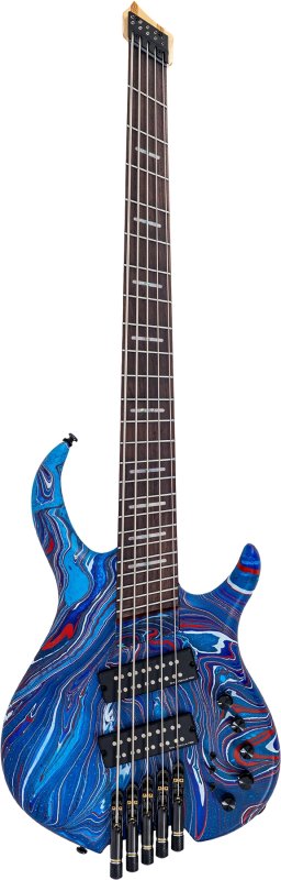 Sire - M6 Headless 5-String Bass Guitar with Marcus Heritage-3 Preamp and Gig Bag, Blue swirl #M6-HDL-5-BLUESWIRL