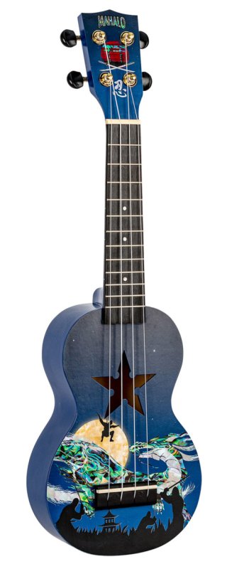 Mahalo - Art Series Soprano Ukulele With Bag, Ninja #MA1NJ