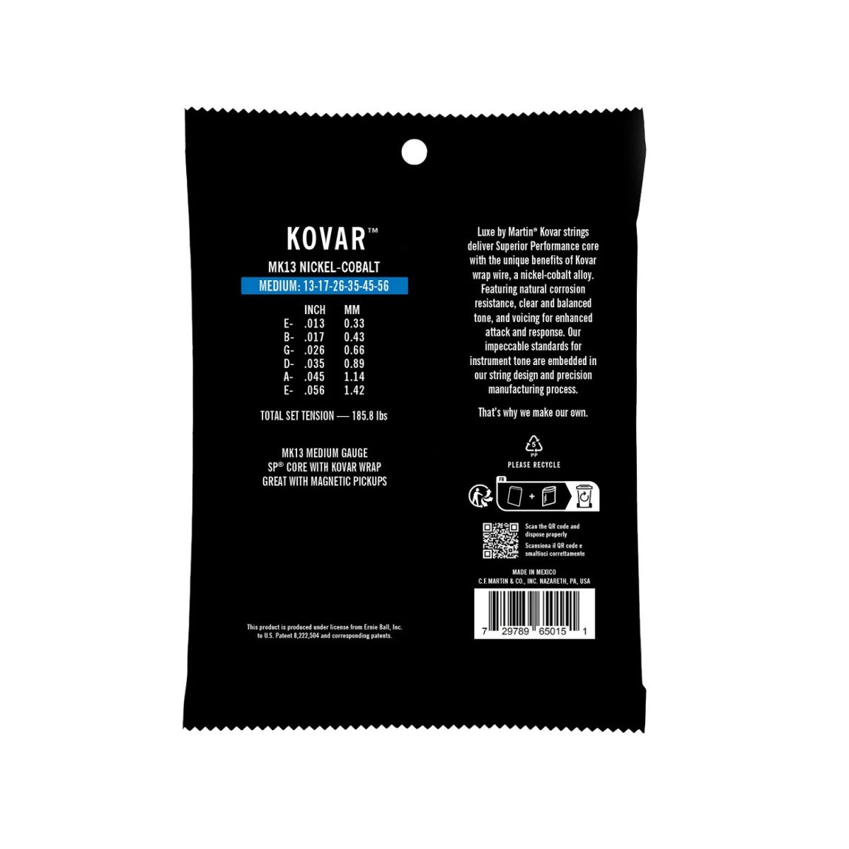 Martin - MK13 Luxe Kovar 13-56 Medium Acoustic Strings Back