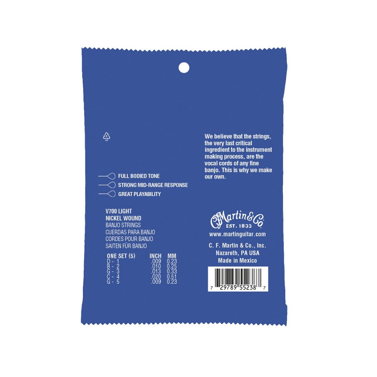 Martin - Vega® Banjo Strings Nickel - Light 09 Back