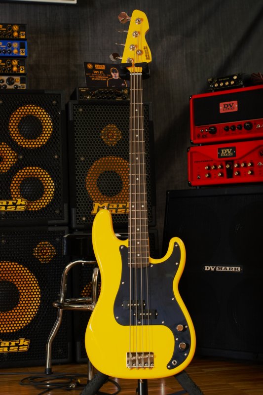 Markbass - 4-string P Style 34" Scale Electric Bass With Split-Coil PU & Bag, Yellow #MB-YELLOW-PB