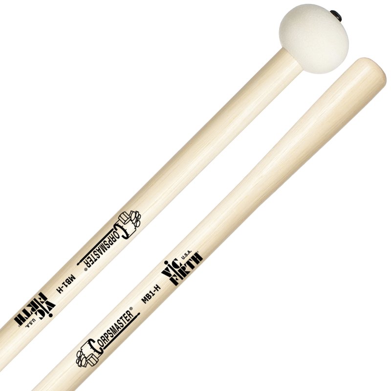 Vic Firth - Corpsmaster Small Hard Felt Marching Bass Drum Mallets #MB1H