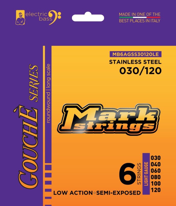 Markbass - Andrew Gouchè Signature Stainless Steel 6-String Electic Bass Strings (30-120) #MB6AGSS30120LE