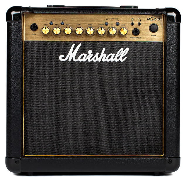 Marshall - 15-watt, 4-channel 1x8" Guitar Combo Amplifier with 3-band EQ, Digital Effects/Reverb, Line In #MG15GFX