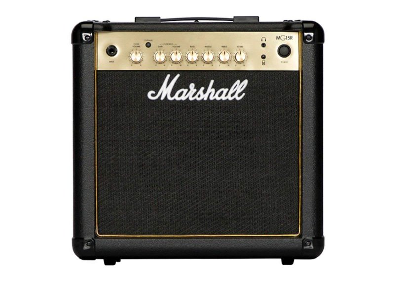 Marshall - 15-watt, 2-channel 1x8" Guitar Combo Amp w/ 3-band EQ, Line In, & Speaker-emulated Line Outs (Bulk B #MG15GR