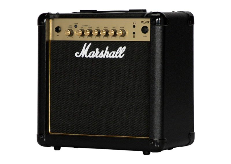 Marshall - 15-watt, 2-channel 1x8" Guitar Combo Amp w/ 3-band EQ, Line In, & Speaker-emulated Line Outs (Bulk B #MG15GR