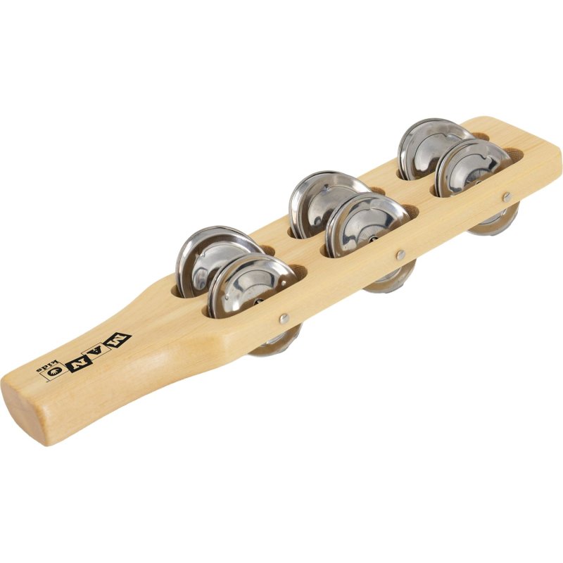 Mano Percussion - Wooden Jingle Stick 6 Jingles, Natural #MK-WJS6-N
