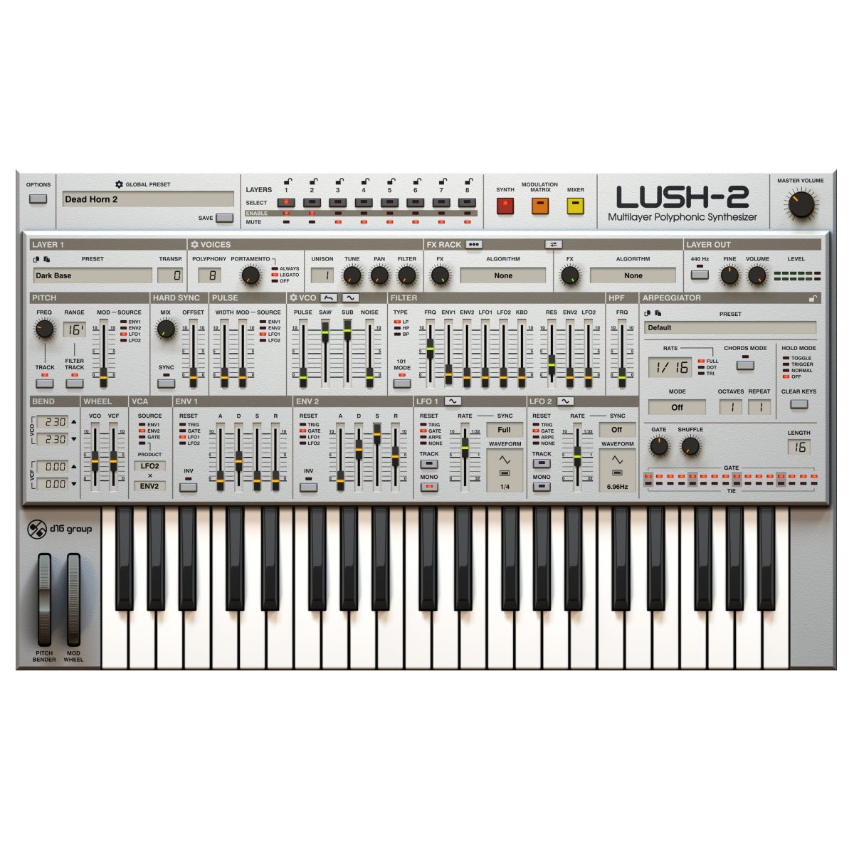 D16 Lush 2 - 8-Layer 32-Voice Virtual Polyphonic Synth