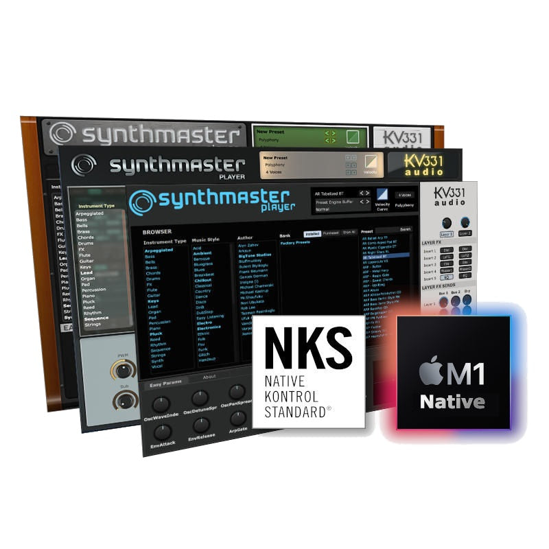 KV331 Audio SynthMaster 2 Player - 2000 Synth Presets and 12 Easy Parameters and Effects