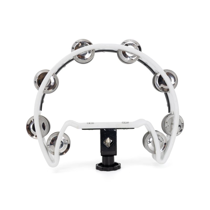 Mano Percussion - Drum Set Tambourine, White Cutaway #MP-DC-WH