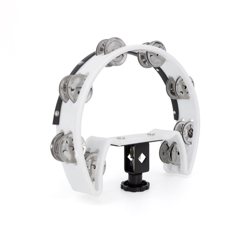 Mano Percussion - Drum Set Tambourine, White Cutaway #MP-DC-WH