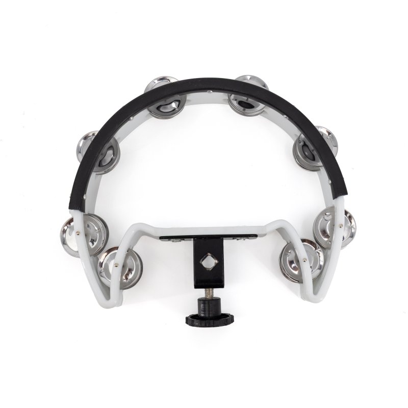 Mano Percussion - Drum Set Tambourine, White Cutaway #MP-DC-WH