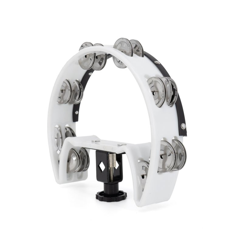 Mano Percussion - Drum Set Tambourine, White Cutaway #MP-DC-WH