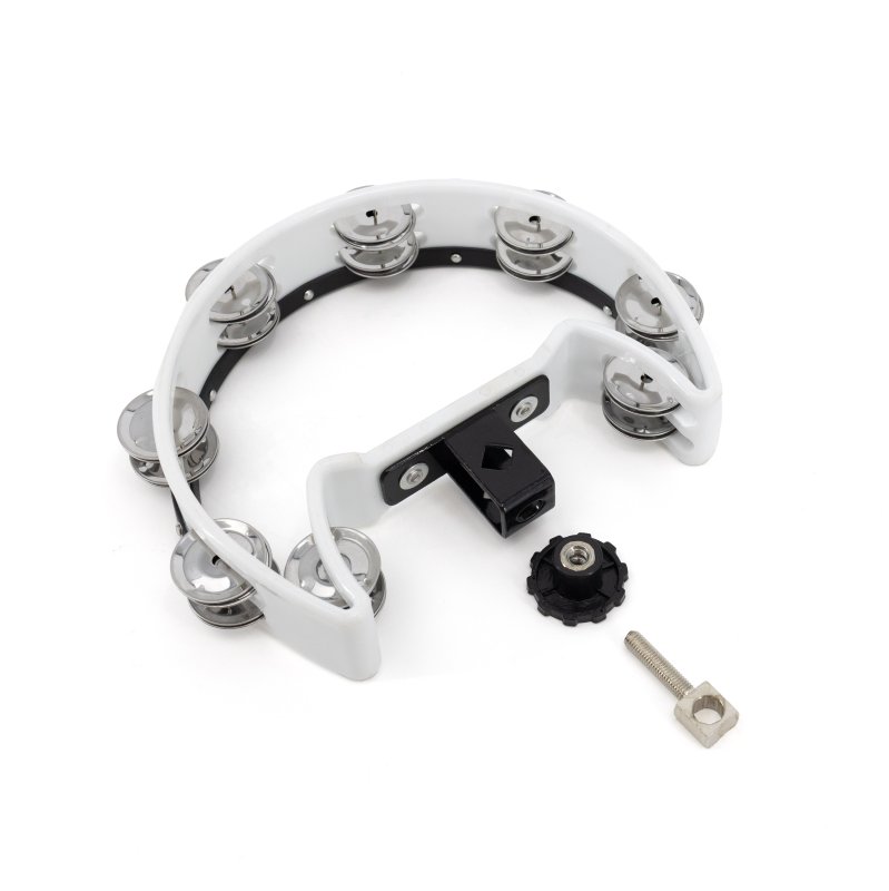Mano Percussion - Drum Set Tambourine, White Cutaway #MP-DC-WH