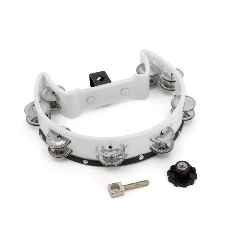 Mano Percussion - Drum Set Tambourine, White Cutaway #MP-DC-WH