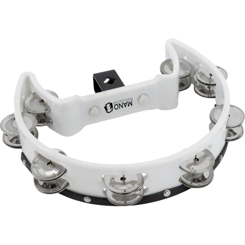 Mano Percussion - Drum Set Tambourine, White Cutaway #MP-DC-WH