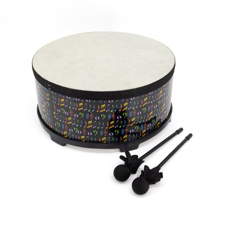 Mano Percussion - Jr. Floor Drum 16" with mallets, Music Theme #MP-JFD16