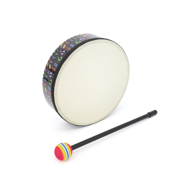 Mano Percussion - Hand Drum 8" with Mallet, Music Theme #MP-JHD8-MT
