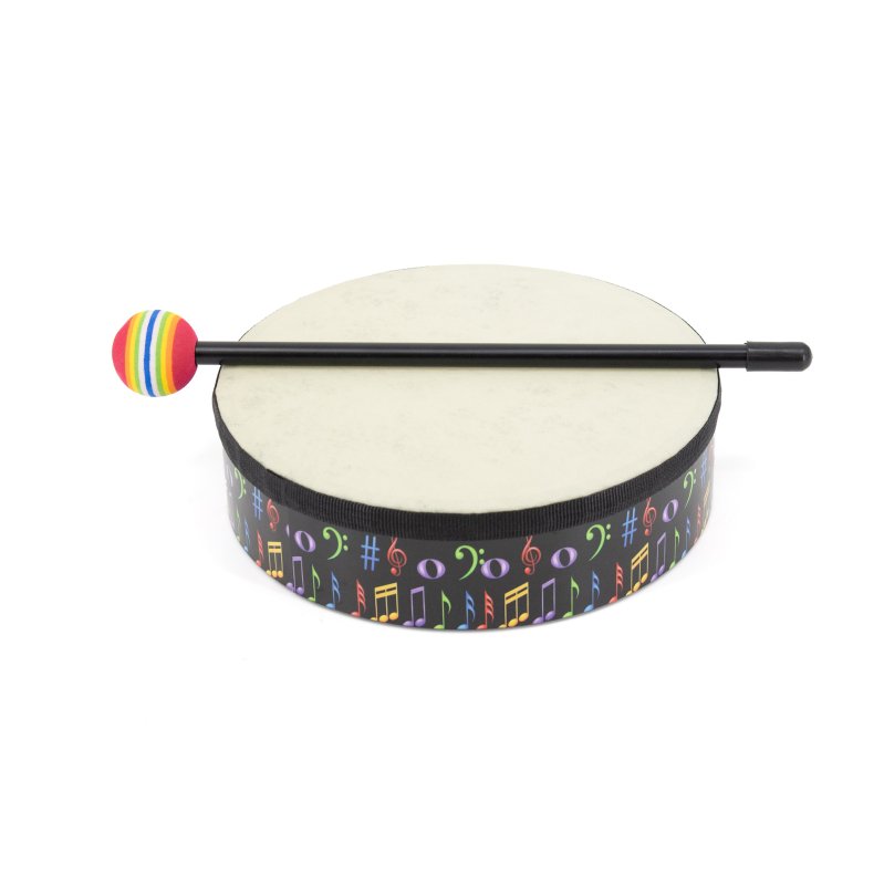 Mano Percussion - Hand Drum 8" with Mallet, Music Theme #MP-JHD8-MT