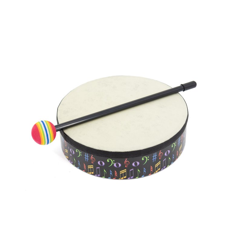 Mano Percussion - Hand Drum 8" with Mallet, Music Theme #MP-JHD8-MT