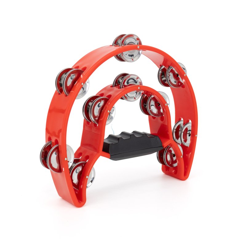 Mano Percussion - Red Double Cutaway Tambourine #MP-TDC-RD