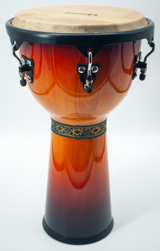 Mano Percussion - 12" Djembe with Comfort Rim and Natural Skin Head, Sunburst #MP1512-SB