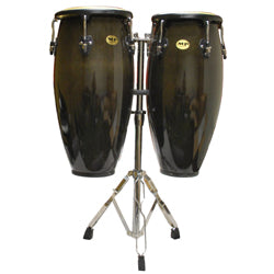 Mano Percussion - Black Double Conga Set 10” & 11” with Stand #MP1601-BK