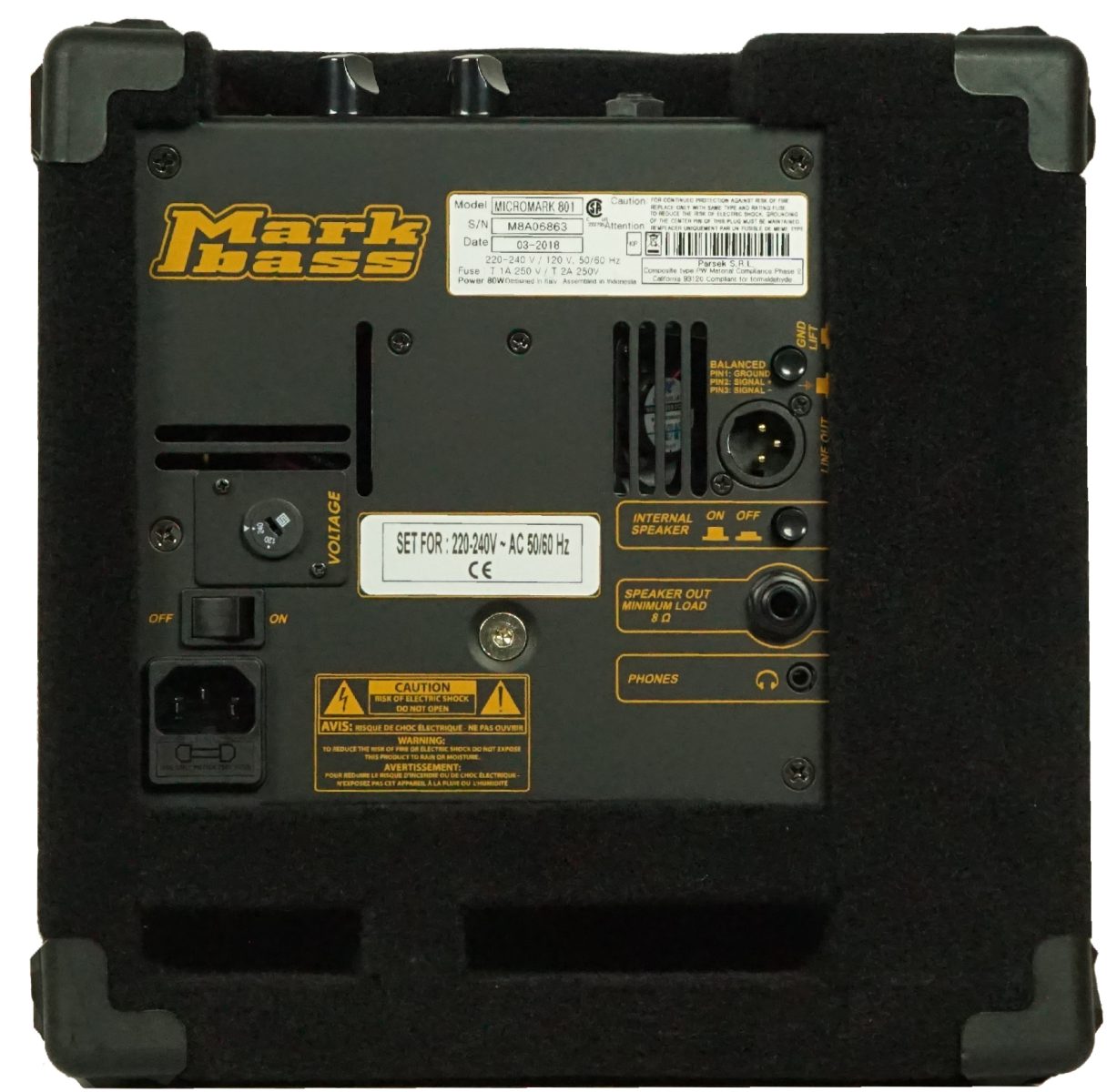 Markbass MicroMark 801 back