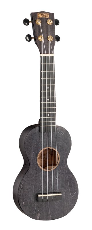 Mahalo - Slimline Series Soprano Ukulele With Carry Bag, Transparent Black #MS1-TBK