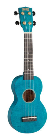 Mahalo - Slimline Series Soprano Ukulele With Carry Bag, Transparent Blue #MS1-TBU