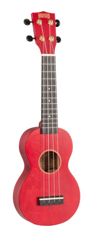 Mahalo - Slimline Series Soprano Ukulele With Carry Bag, Transparent Red #MS1-TRD