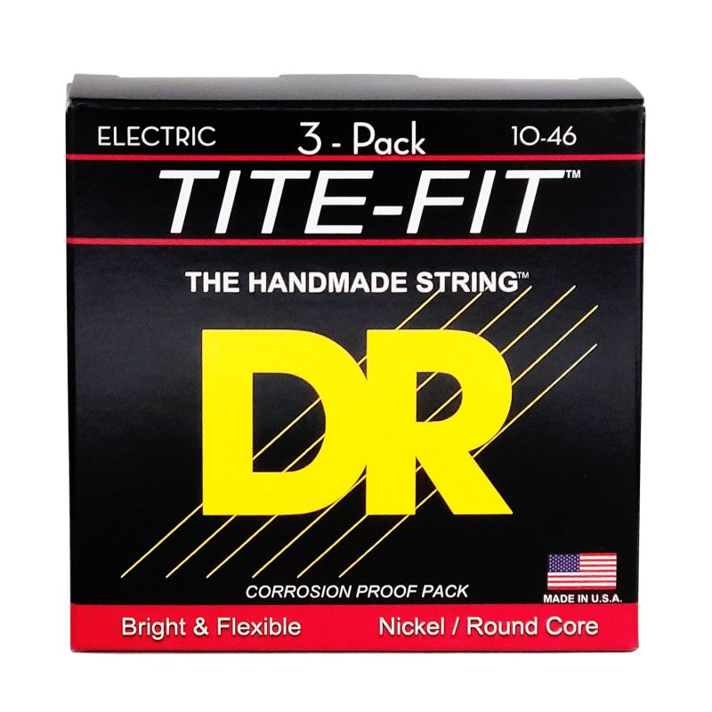 DR - Tite-fit Electric Guitar Strings, Medium (10-46) (3 Pack) #MT-10-3PK