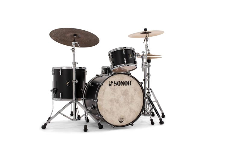 Sonor - MOMENTUM Shell Set: BD 22" x 17.25" (no Mount), TT 12" x 8.5", FT 16" x 15.25", Beech, GT Black #MTB-322-SHELLS-NM-GTB