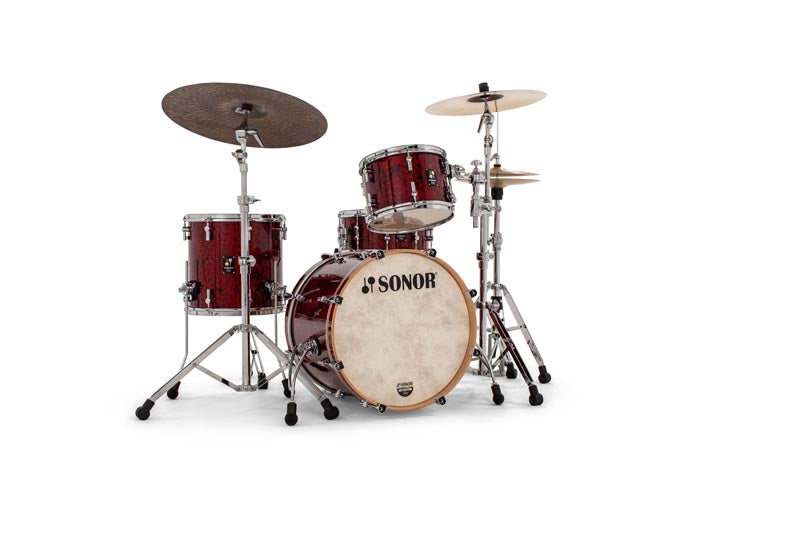 Sonor - MOMENTUM Shell Set: BD 20" x 15.75" (no Mount), TT 12" x 8.5", FT 14" x 13.75", Birch, Red Pearl #MTR-320-SHELLS-NM-REP